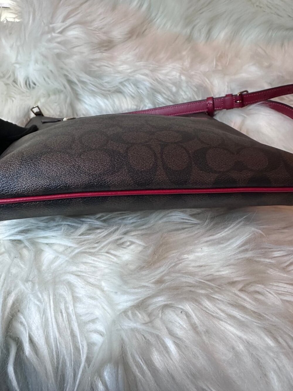 Coach Rowan Crossbody File Bag In Red/Signature Canvas - Picture 6 of 11